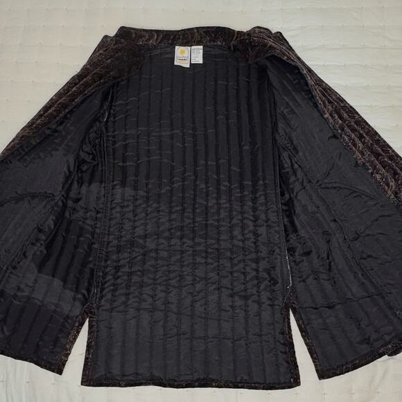 VTG Sun 'n Sand Quilted Velvet Paisley Jacket Women's M | Black | EUC - Picture 7 of 12